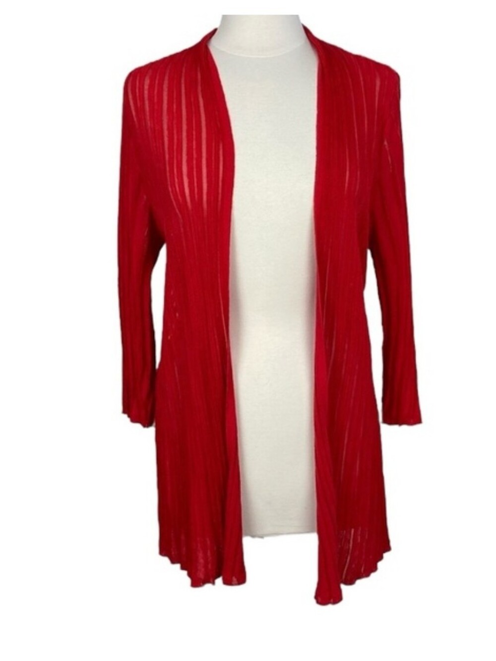 Red Open-Front Women's Cardigan Sweater (Chico's Size 2